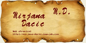 Mirjana Dačić vizit kartica